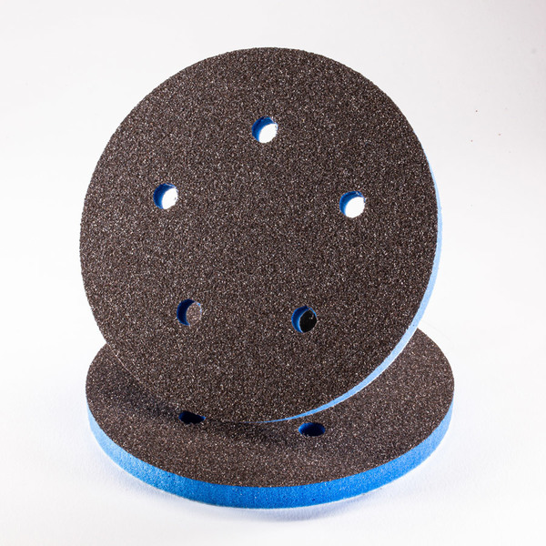 Uneeda EKASILK PLUS 10mm Sponge 5" Very Fine (320-380 Grit Finish) 5 Holes Hook & Loop Sanding Pad P-105629